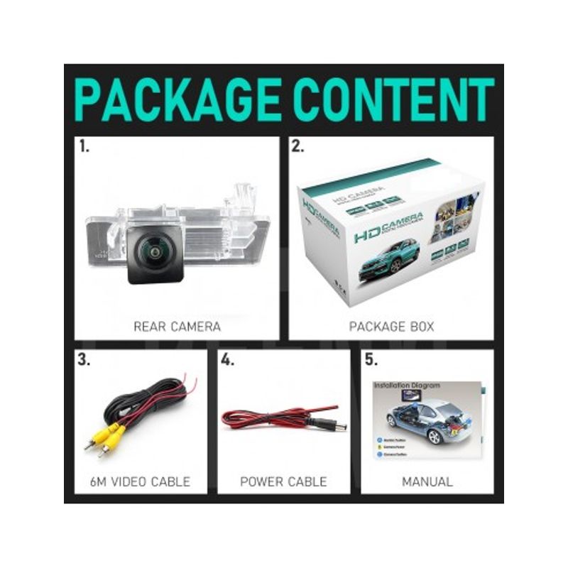 Auto si Moto - Electronice auto - Accesorii electronice auto - Camera marsarier HD, unghi 170 grade cu StarLight Night Vision Skoda Octavia 3 Sedan, Suberb 2 Break, Skoda Rapid - Infinity.ro