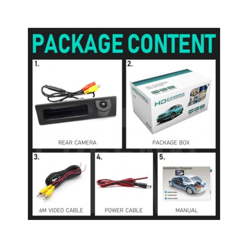 Auto si Moto - Electronice auto - Accesorii electronice auto - Camera marsarier HD, unghi 170 grade, cu StarLight Night Vision pentru BMW F30, F31, F10, F25 - FA942 - Infinity.ro