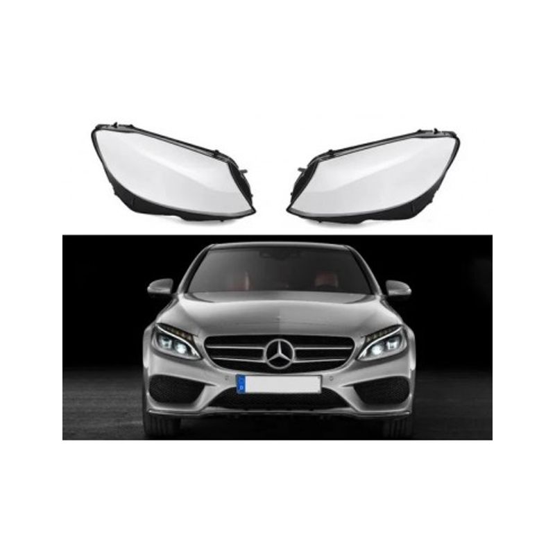 Auto si Moto - Piese auto si accesorii - Caroserie - Faruri, stopuri si proiectoare - Set 2 sticle faruri pentru Mercedes C-Class W205 Non Facelift (2015 - 2017) - HW006 - Infinity.ro