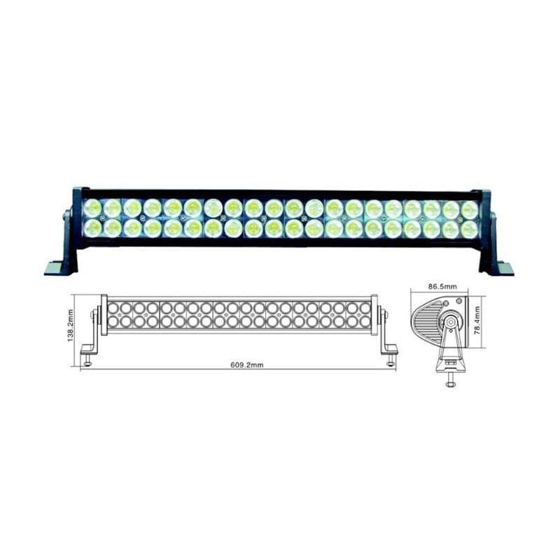 Auto si Moto - Piese auto si accesorii - Caroserie - Faruri, stopuri si proiectoare - LED Bar Auto Offroad 120W/12V-24V, 8800 Lumeni, 21,5″/55 cm, Combo Beam 12/60 Grade - Infinity.ro