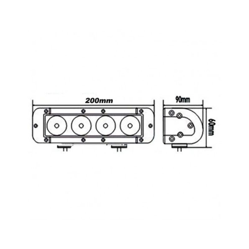 Auto si Moto - Piese auto si accesorii - Caroserie - Faruri, stopuri si proiectoare - LED Bar Auto Offroad 4D 40W/12V-24V, 3400 Lumeni, 8"/20 cm, Spot Beam 12 Grade - Infinity.ro