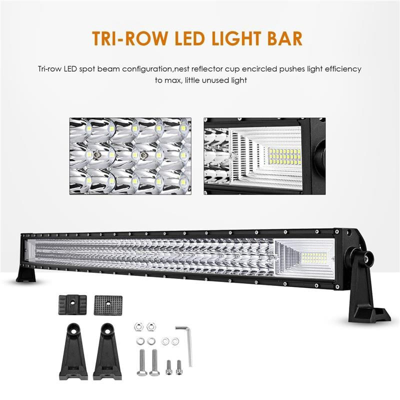 Auto si Moto - Piese auto si accesorii - Caroserie - Faruri, stopuri si proiectoare - LED Bar Auto 594W, leduri pe 3 randuri, 12V-24V, 41580 Lumeni, 42″/107 cm, Combo Beam 12/60 Grade - Infinity.ro
