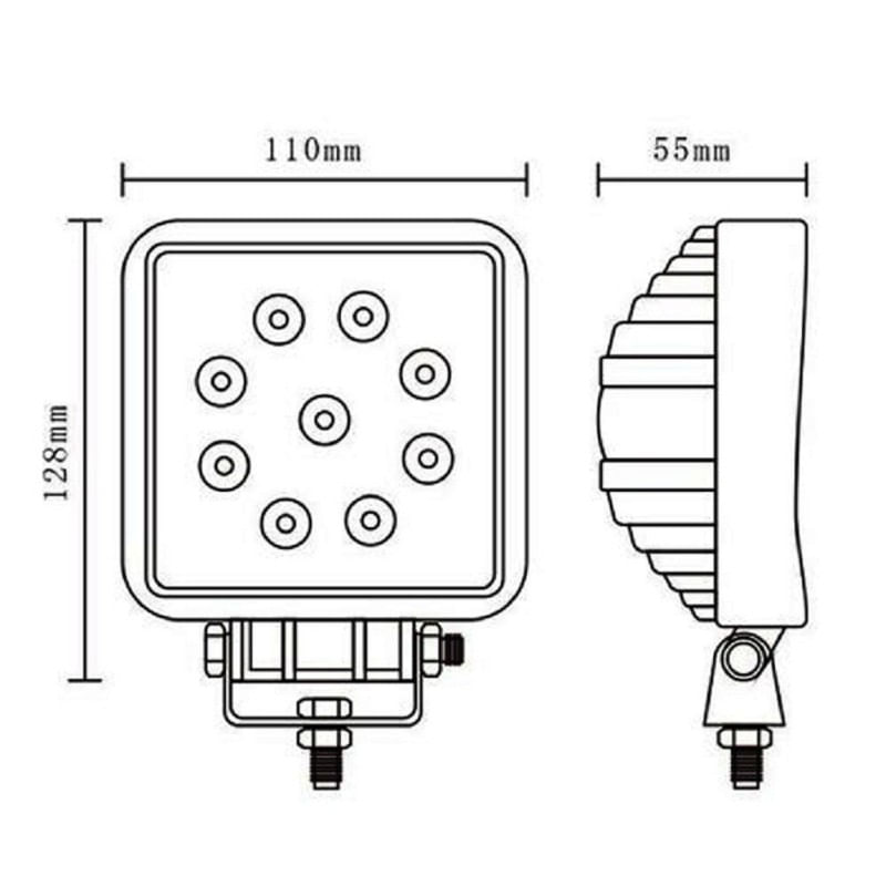 Auto si Moto - Electrice auto - Iluminare si semnalizare - Becuri auto - Proiector LED Auto Offroad 27W/12V-24V, 1980 Lumeni, Patrat, Spot Beam 30 Grade - Infinity.ro