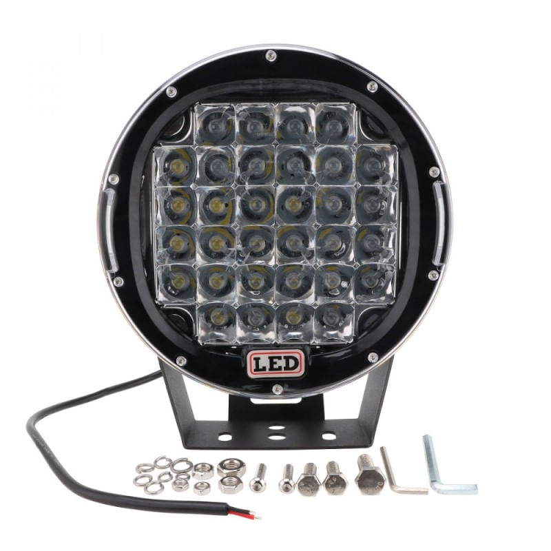 Auto si Moto - Electrice auto - Iluminare si semnalizare - Becuri auto - Proiector LED Auto Offroad 96W, 12V-24V, 7200 Lumeni, Rotund, Spot Beam 30 Grade - Infinity.ro