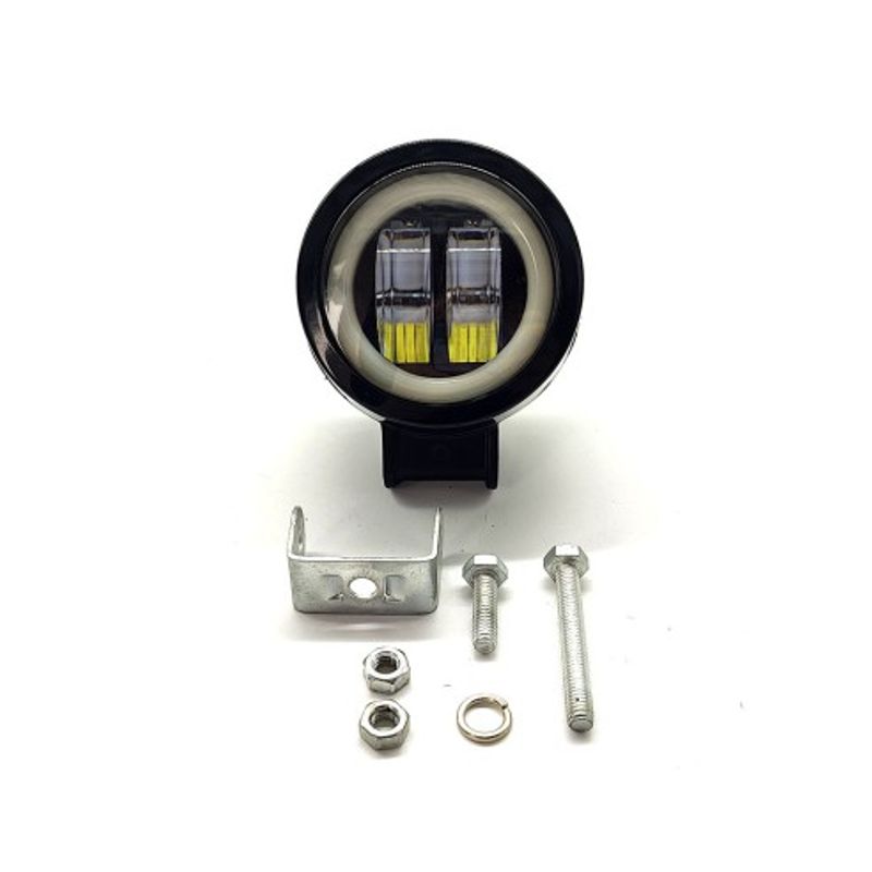 Auto si Moto - Electrice auto - Iluminare si semnalizare - Becuri auto - Proiector LED cu angel eyes pentru offroad auto, moto, atv, putere 20W, luminozitate 1800 lumeni - Infinity.ro