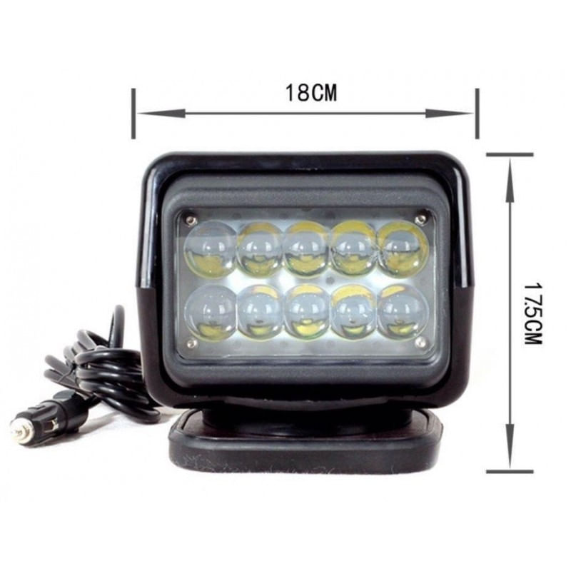 Auto si Moto - Electrice auto - Iluminare si semnalizare - Becuri auto - Proiector LED Rotativ cu Telecomanda Wireless 50W, 4000 lumeni, SPOT Beam, Alb - Infinity.ro