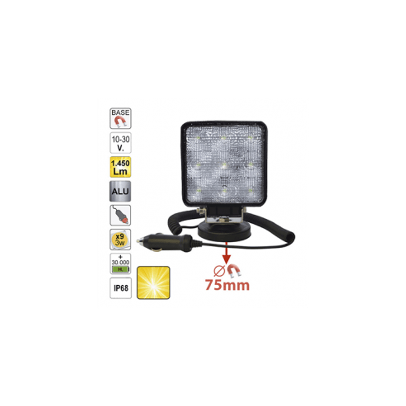 Auto si Moto - Electrice auto - Iluminare si semnalizare - Becuri auto - Proiector Lucru Led cu Incarcare la Bricheta, Lumina Difuza Baza Magnetica, JBM - Infinity.ro