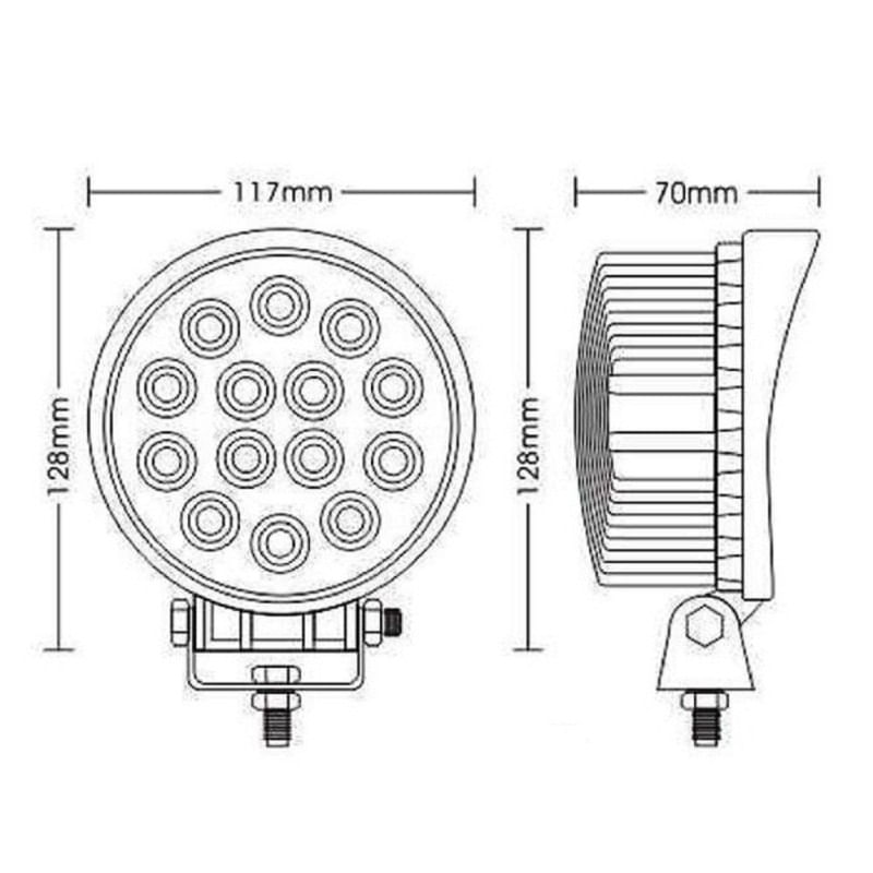 Auto si Moto - Electrice auto - Iluminare si semnalizare - Becuri auto - Proiector LED Auto Offroad 42W/12V-24V, 3080 Lumeni, Rotund, Flood Beam 60 Grade - Infinity.ro