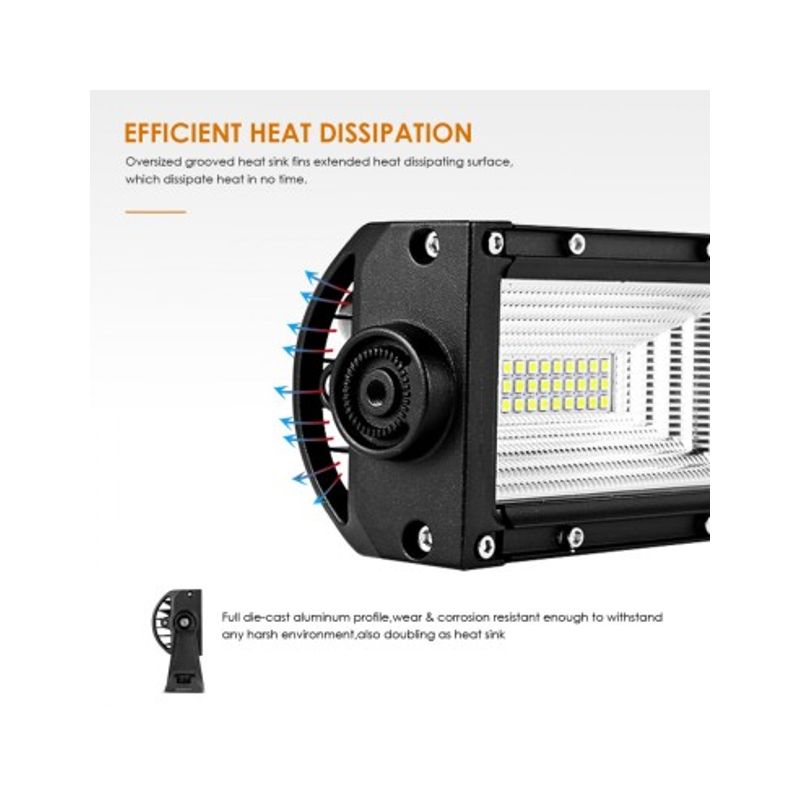 Auto si Moto - Piese auto si accesorii - Caroserie - Faruri, stopuri si proiectoare - LED Bar Auto Curbat 594W, leduri pe 3 randuri, 12V-24V, 41580 Lumeni, 42"/107 cm, Combo Beam 12/60 Grade - Infinity.ro