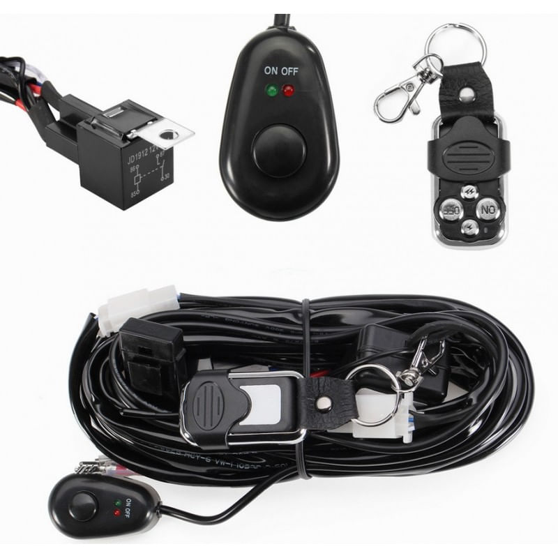 Auto si Moto - Piese auto si accesorii - Caroserie - Faruri, stopuri si proiectoare - Cablaj wireless cu telecomanda pentru 1 proiector led/led bar pana la 288W - Infinity.ro