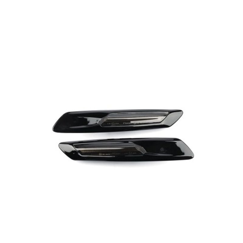 Auto si Moto - Piese auto si accesorii - Caroserie - Faruri, stopuri si proiectoare - Set 2 Semnalizari Negre Aripa LED Dinamice secventiale cu sticla fumurie pentru BMW F10, F11, F07 fara facelift - Infinity.ro