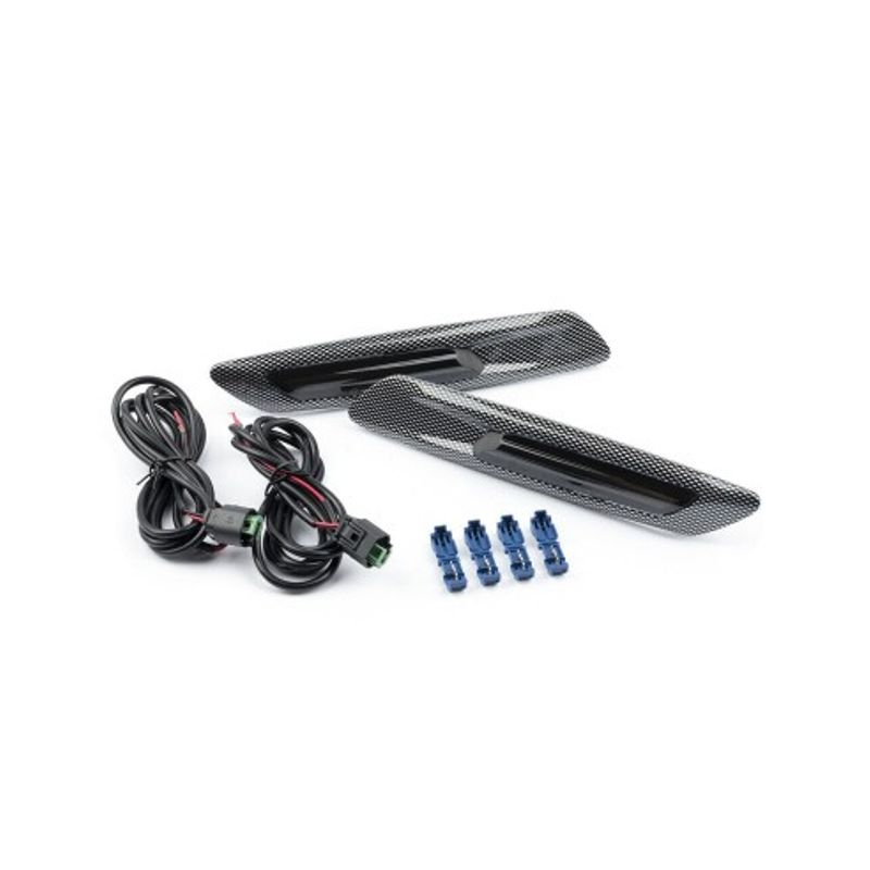 Auto si Moto - Piese auto si accesorii - Caroserie - Faruri, stopuri si proiectoare - Set 2 Semnalizari Carbon Aripa LED Dinamice secventiale cu sticla fumurie pentru BMW F10, F11, F07 fara facelift - Infinity.ro