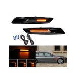 Auto si Moto - Piese auto si accesorii - Caroserie - Faruri, stopuri si proiectoare - Set 2 Semnalizari Negre Aripa LED Dinamice secventiale cu sticla fumurie pentru BMW F10, F11, F07 fara facelift - Infinity.ro