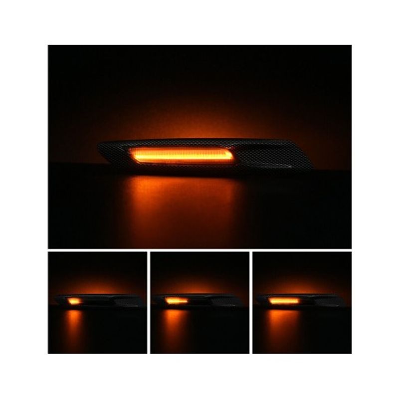 Auto si Moto - Piese auto si accesorii - Caroserie - Faruri, stopuri si proiectoare - Set 2 Semnalizari Carbon Aripa LED Dinamice secventiale cu sticla fumurie pentru BMW F10, F11, F07 fara facelift - Infinity.ro