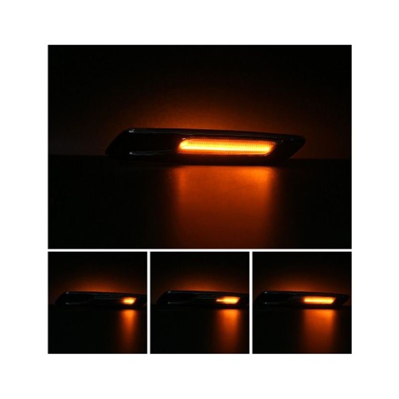 Auto si Moto - Piese auto si accesorii - Caroserie - Faruri, stopuri si proiectoare - Set 2 Semnalizari Negre Aripa LED Dinamice secventiale cu sticla fumurie pentru BMW F10, F11, F07 fara facelift - Infinity.ro