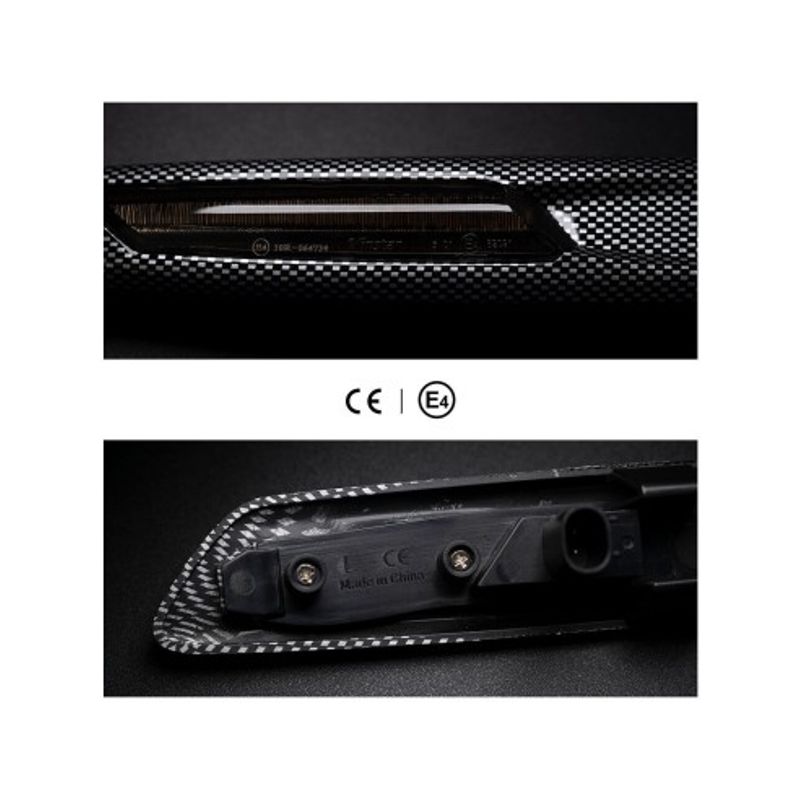 Auto si Moto - Piese auto si accesorii - Caroserie - Faruri, stopuri si proiectoare - Set 2 Semnalizari Carbon Aripa LED Dinamice secventiale cu sticla fumurie pentru BMW F10, F11, F07 fara facelift - Infinity.ro
