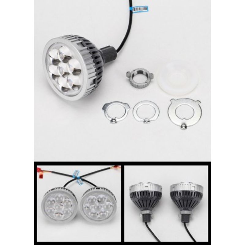 Auto si Moto - Piese auto si accesorii - Caroserie - Faruri, stopuri si proiectoare - Set 2 proiectore LED 3" pentru faza lunga auto / moto cu lumina de zi DRL 35W, 12V, 3000Lm - i6 - Infinity.ro