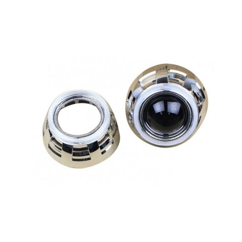 Auto si Moto - Piese auto si accesorii - Caroserie - Faruri, stopuri si proiectoare - Lupe pentru far Bixenon Mini H1 2,5" HS scurte, ideale pentru Golf 4 si Opel Astra Z113 cu Angel Eyes - Infinity.ro