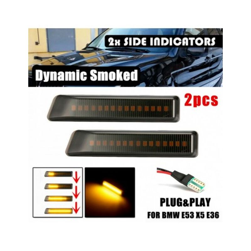 Auto si Moto - Piese auto si accesorii - Caroserie - Faruri, stopuri si proiectoare - Set 2 Semnalizari Aripa LED Dinamice pentru BMW E36 Facelift, X5 E53 - Infinity.ro