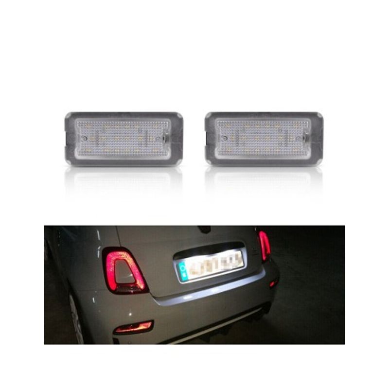 Auto si Moto - Piese auto si accesorii - Caroserie - Faruri, stopuri si proiectoare - Set 2 Lampi numar LED Fiat 500, 500C 2009-2015 model European - Infinity.ro