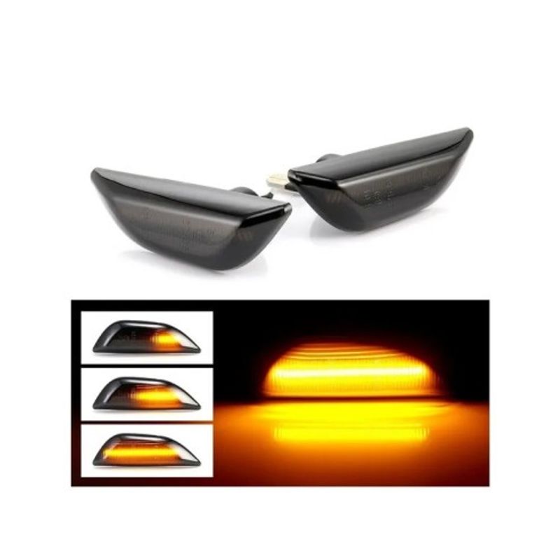 Auto si Moto - Piese auto si accesorii - Caroserie - Faruri, stopuri si proiectoare - Set 2 Semnalizari Aripa LED dinamice cu sticla fumurie dedicate pentru pentru Opel Mokka, Mokka X - Infinity.ro