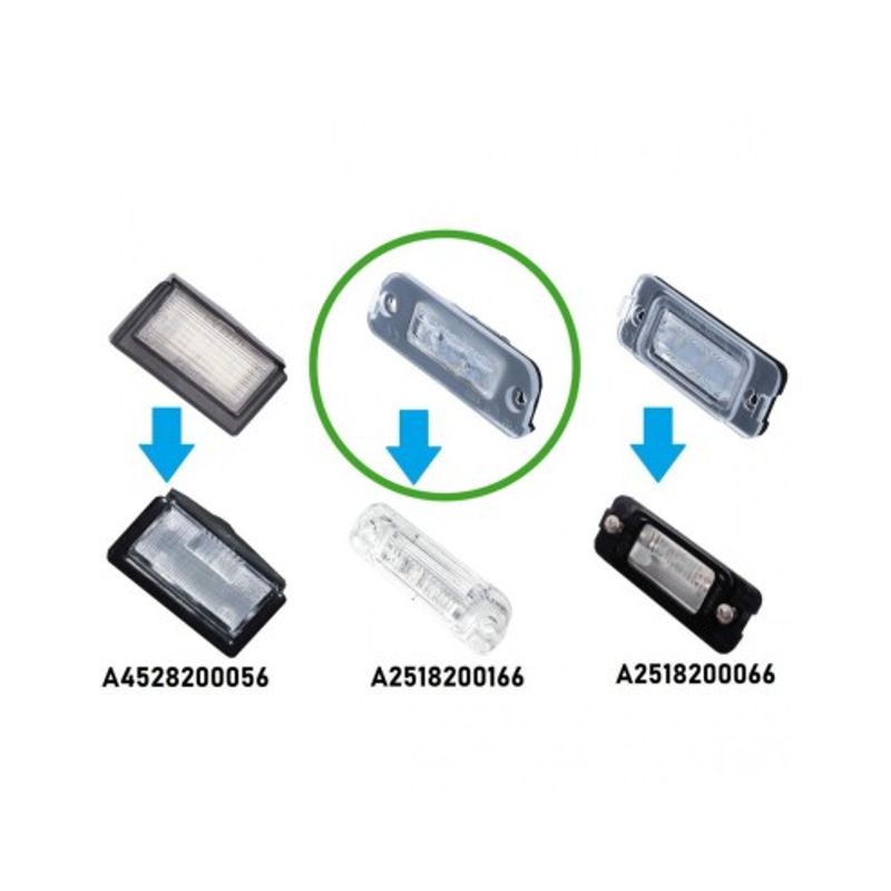 Auto si Moto - Piese auto si accesorii - Caroserie - Faruri, stopuri si proiectoare - Set 2 Lampi Numar Led Mercedes-Benz ML W164, R W251, GL X164 - Infinity.ro