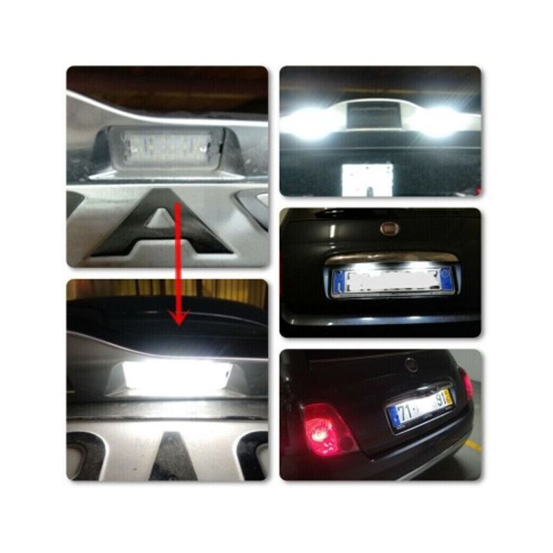 Auto si Moto - Piese auto si accesorii - Caroserie - Faruri, stopuri si proiectoare - Set 2 Lampi numar LED Fiat 500, 500C 2009-2015 model European - Infinity.ro