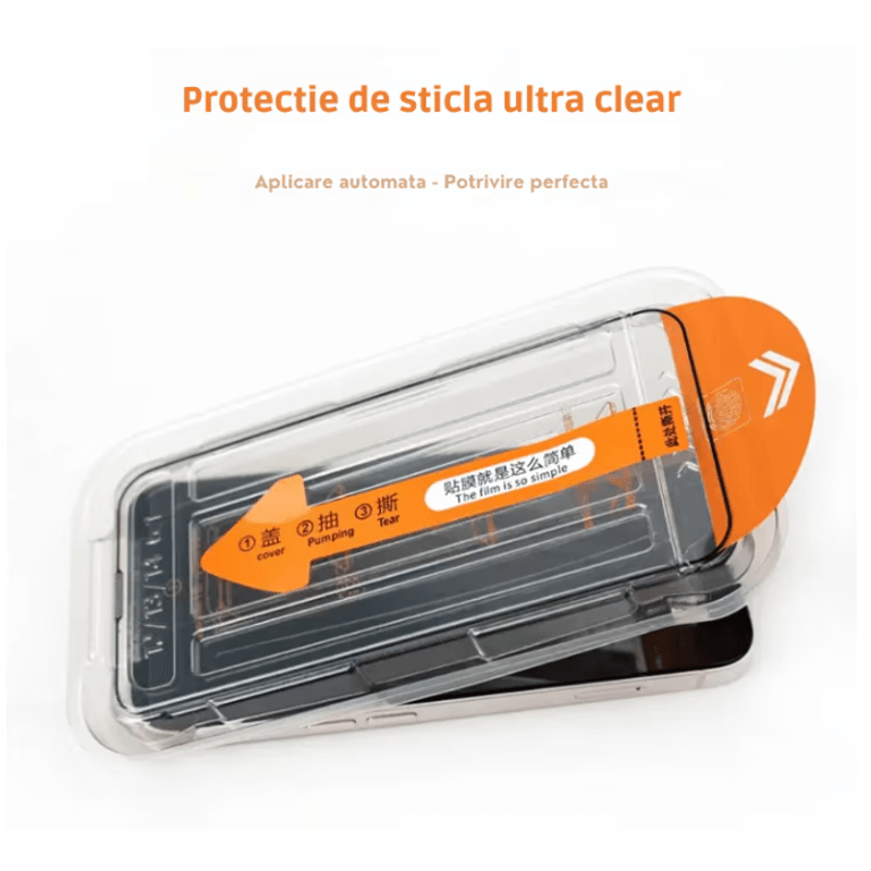 Laptop, Telefoane si Tablete - Telefoane mobile si accesorii - Accesorii Telefoane - Folii protectie telefoane - Folie sticla N2L Store® pentru iPhone 16, 9H+, anti-amprenta, Ultra Clear HD, kit aplicare - Infinity.ro