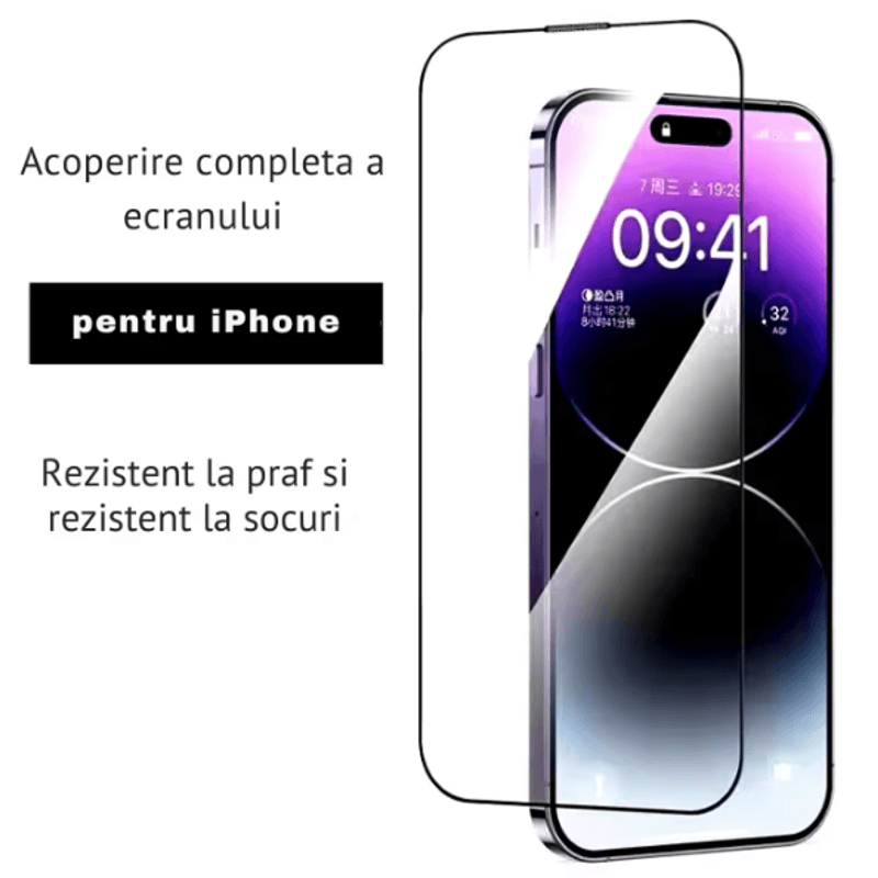 Laptop, Telefoane si Tablete - Telefoane mobile si accesorii - Accesorii Telefoane - Folii protectie telefoane - Folie de sticla N2L Store® pentru iPhone 16 PRO, Privacy, 9H+, anti-amprenta, kit aplicare - Infinity.ro