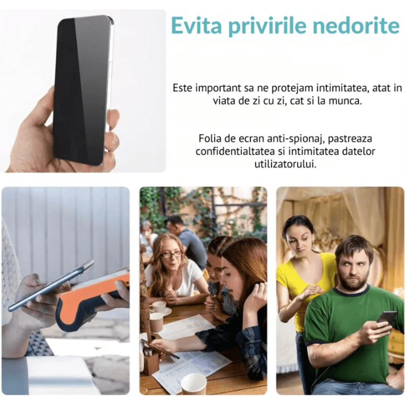 Laptop, Telefoane si Tablete - Telefoane mobile si accesorii - Accesorii Telefoane - Folii protectie telefoane - Folie de sticla N2L Store® pentru iPhone 16 PRO, Privacy, 9H+, anti-amprenta, kit aplicare - Infinity.ro