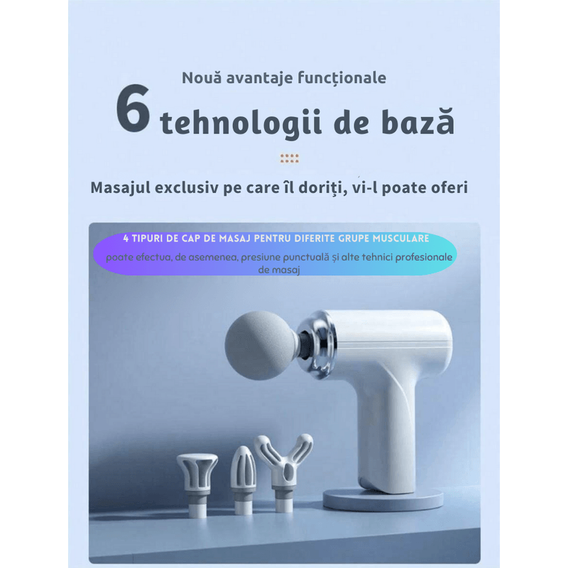 Ingrijire personala si Cosmetice - Sanatate si wellness - Articole wellness - Aparate si dispozitive de masaj - Aparat Masaj Profesional N2L Store®, Ergonomic, Vibratii Inalta Frecventa, 6 Viteze, 4 Capete, USB, Alb - Infinity.ro
