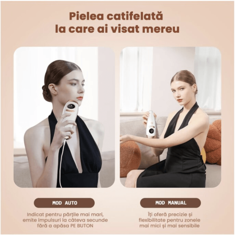 Ingrijire personala si Cosmetice - Aparate & accesorii ingrijire personala - Epilatoare si accesorii - Epilatoare - Epilator IPL N2L Store®, 999.900 Impulsuri, 9 Nivele de Intensitate, pentru Fata si Corp - Infinity.ro