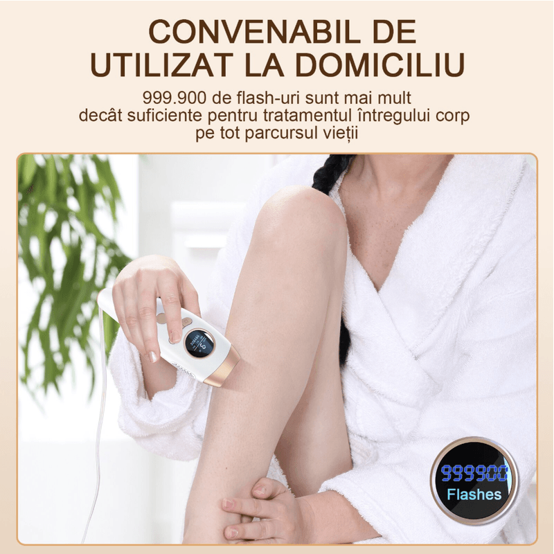 Ingrijire personala si Cosmetice - Aparate & accesorii ingrijire personala - Epilatoare si accesorii - Epilatoare - Epilator IPL N2L Store®, 999.900 Impulsuri, 9 Nivele de Intensitate, pentru Fata si Corp - Infinity.ro