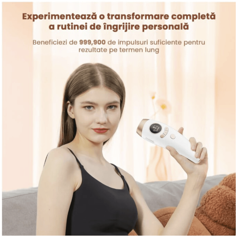 Ingrijire personala si Cosmetice - Aparate & accesorii ingrijire personala - Epilatoare si accesorii - Epilatoare - Epilator IPL N2L Store®, 999.900 Impulsuri, 9 Nivele de Intensitate, pentru Fata si Corp - Infinity.ro