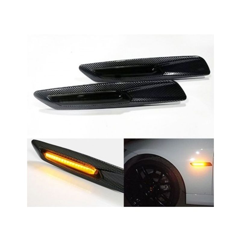 Auto si Moto - Piese auto si accesorii - Caroserie - Faruri, stopuri si proiectoare - Set 2 Semnalizari Aripa Led Carbon BMW E60, E61, E90, E91, E81, E82, E88 - Infinity.ro
