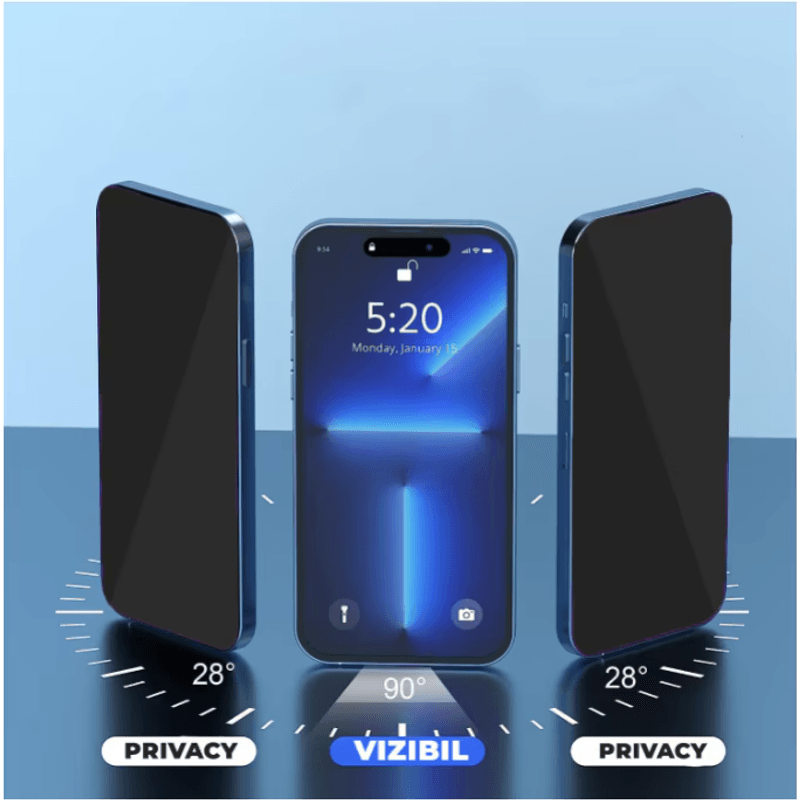Laptop, Telefoane si Tablete - Telefoane mobile si accesorii - Accesorii Telefoane - Folii protectie telefoane - Folie sticla N2L Store® pentru iPhone 15, Privacy, 9H+, anti-amprenta, kit de aplicare - Infinity.ro