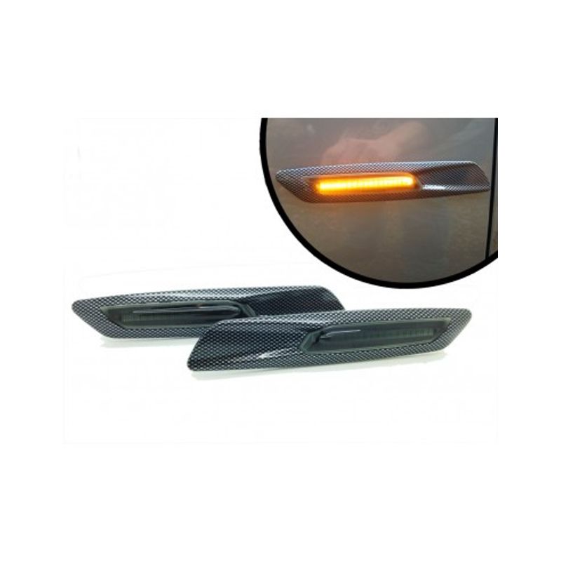 Auto si Moto - Piese auto si accesorii - Caroserie - Faruri, stopuri si proiectoare - Set 2 Semnalizari Aripa Led Carbon BMW E60, E61, E90, E91, E81, E82, E88 - Infinity.ro