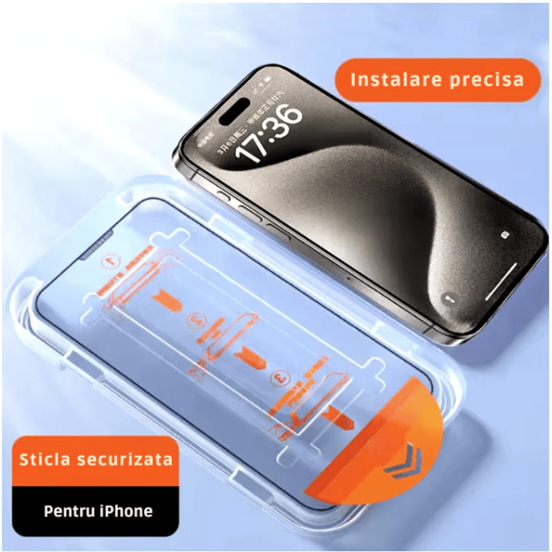 Laptop, Telefoane si Tablete - Telefoane mobile si accesorii - Accesorii Telefoane - Folii protectie telefoane - Folie sticla N2L Store® pentru iPhone 16 PLUS, 9H+, anti-amprenta, Ultra Clear HD - Infinity.ro