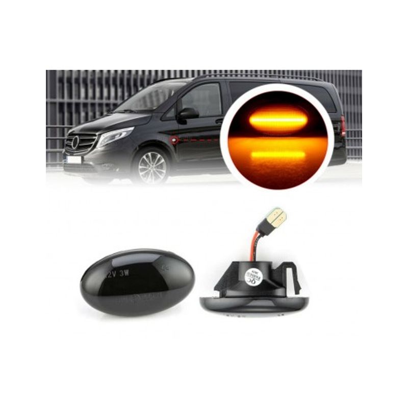 Auto si Moto - Piese auto si accesorii - Caroserie - Faruri, stopuri si proiectoare - Set 2 Semnalizari Aripa LED fumurii pentru Mercedes Vito, Citan, A-Class,SMART - Infinity.ro