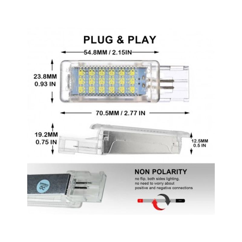 Auto si Moto - Electrice auto - Iluminare si semnalizare - Lumini ambientale - Set 2 Lampi Led iluminat interior, picioare VW,SEAT,SKODA - Infinity.ro
