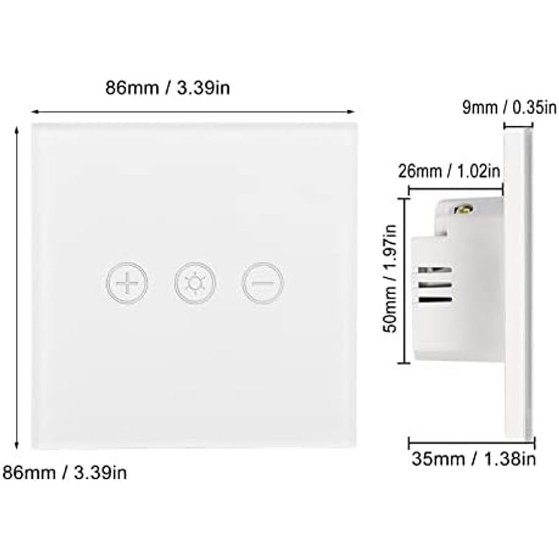 Casa si Gradina - Electrice - Distributie electrica si comanda - Intrerupatoare - Intrerupator Smart/Inteligent N2L Store®, Touch, Dimmer, Wi-Fi, Cu NUL, Sticla Securizata Tuya/Smart Life - Infinity.ro