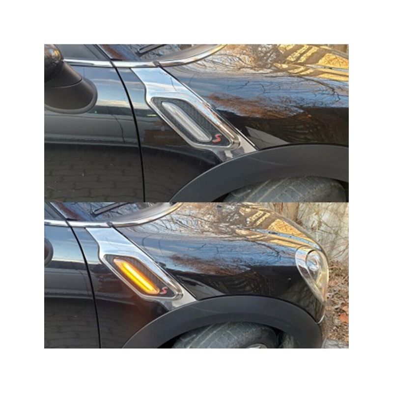 Auto si Moto - Piese auto si accesorii - Caroserie - Faruri, stopuri si proiectoare - Set 2 Semnalizari Aripa Dinamice Secventiale cu Sticla Clara Mini Cooper R60 Countryman, R61 Paceman - Infinity.ro