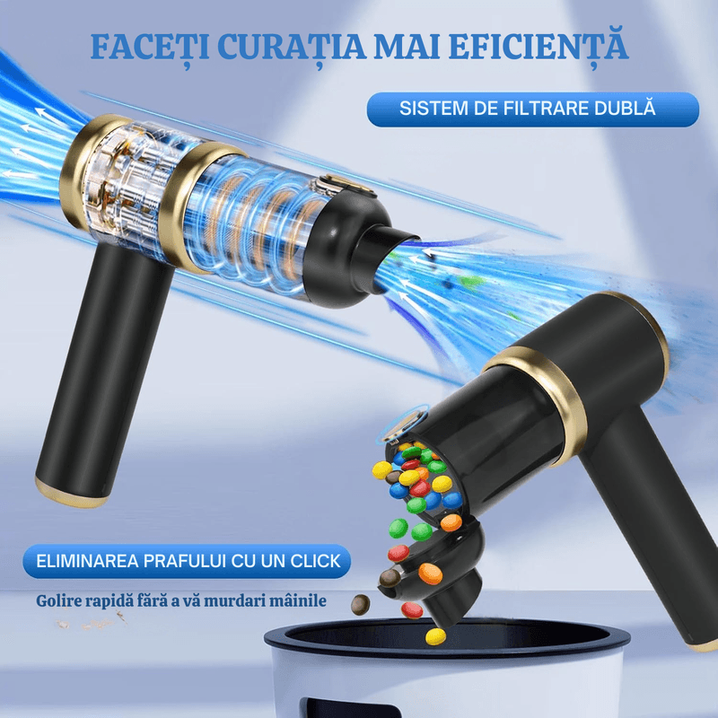 Auto si Moto - Intretinere auto - Aspiratoare auto - Aspirator Auto Wireless 4 in 1 N2L Store®, 10000 PA, Motor Brushless, 50000 RPM, Suflare/Vacuum, HEPA - Infinity.ro