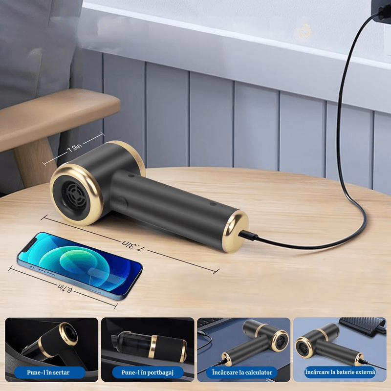 Auto si Moto - Intretinere auto - Aspiratoare auto - Aspirator Auto Wireless 4 in 1 N2L Store®, 10000 PA, Motor Brushless, 50000 RPM, Suflare/Vacuum, HEPA - Infinity.ro