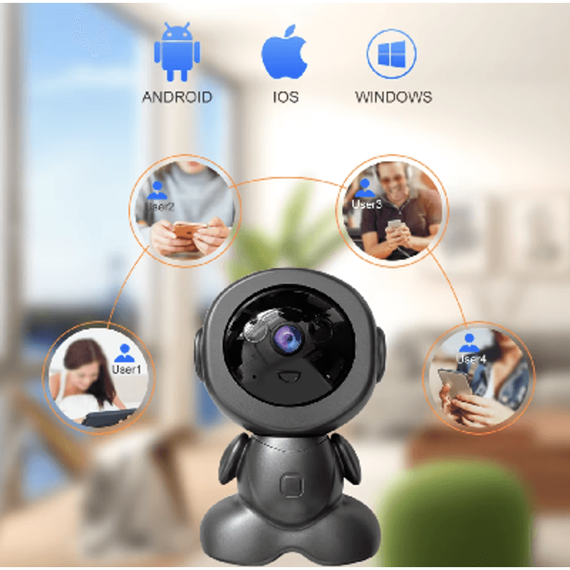 Casa si Gradina - Mobilier - Mobilier copii - Monitoare video copii - Baby Monitor/Camera Robot N2L Store®, HD 1080P, WiFi, IR Noapte, Bidirectional, Rotire 355°/75°, Card SD 64GB - Infinity.ro