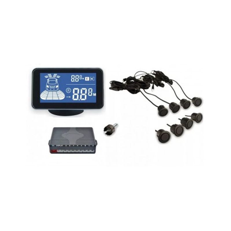 Auto si Moto - Electronice auto - Senzori de parcare - Senzori parcare fata spate cu temporizare cu 8 senzori si display LCD KC-6000J - Infinity.ro