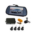 Auto si Moto - Electronice auto - Senzori de parcare - Senzori parcare cu camera video si display LCD de 7" in oglinda T24 Negru Mat - Infinity.ro