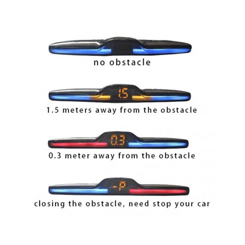 Auto si Moto - Electronice auto - Senzori de parcare - Senzori parcare cu display LED PK-666 tip OEM de 16.5mm Negru - Infinity.ro