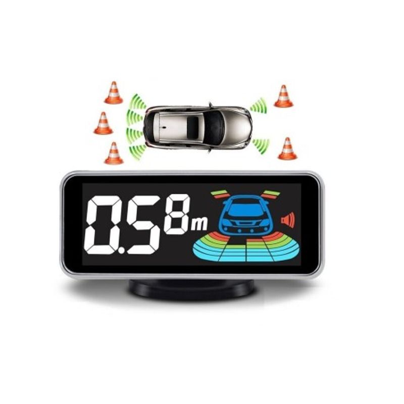 Auto si Moto - Electronice auto - Senzori de parcare - Senzori parcare fata spate cu temporizare cu 6 senzori si display LCD Rosu - Infinity.ro