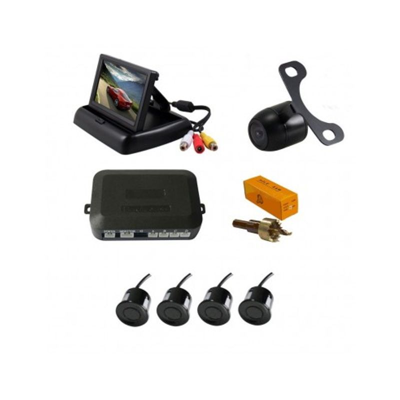 Auto si Moto - Electronice auto - Senzori de parcare - Senzori parcare cu camera video si display LCD pliabil de 4.3" T22 Rosu - Infinity.ro